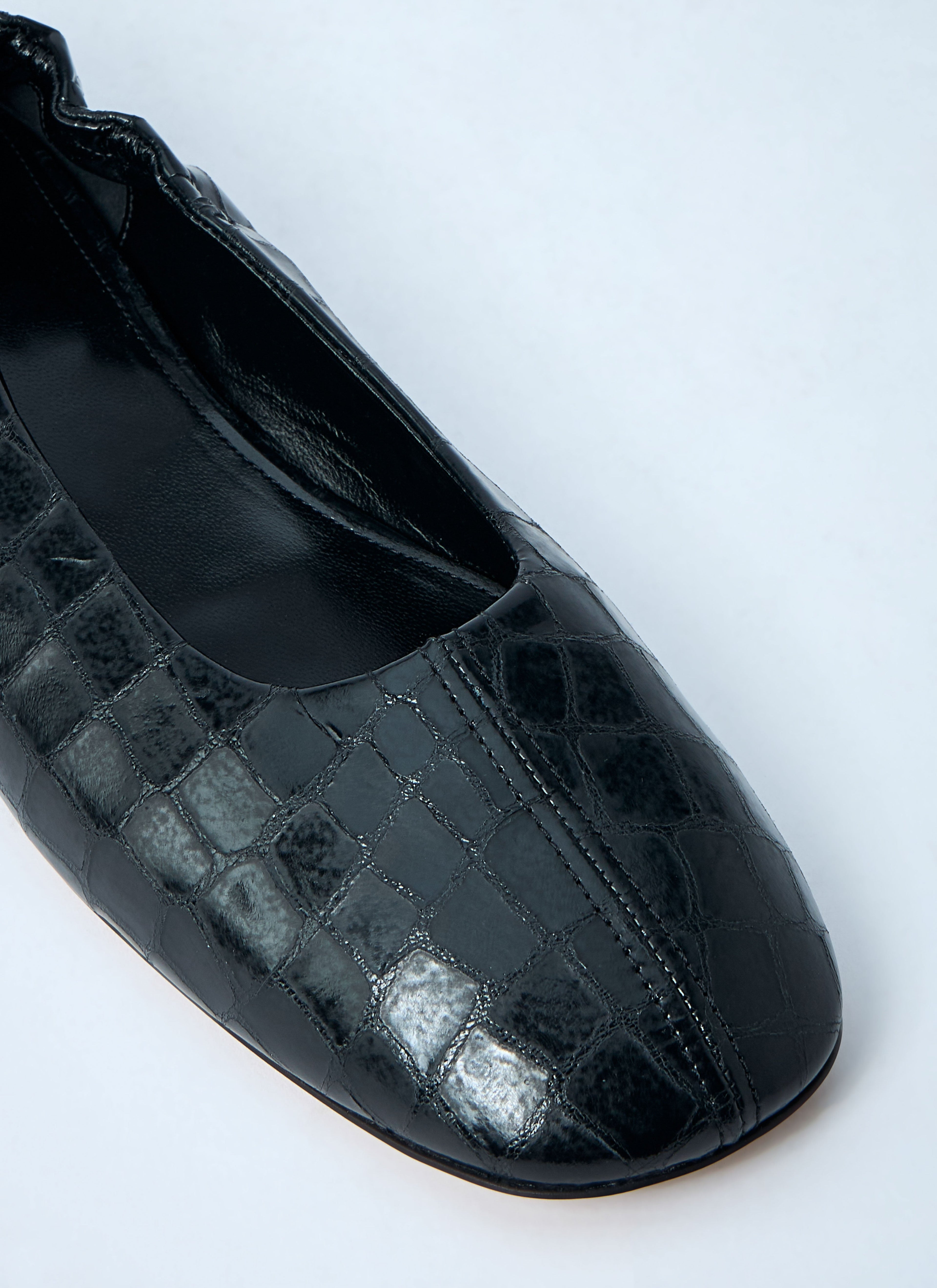 Dries Van Noten Women Croc-Embossed Ballerina Flats by Luosophy