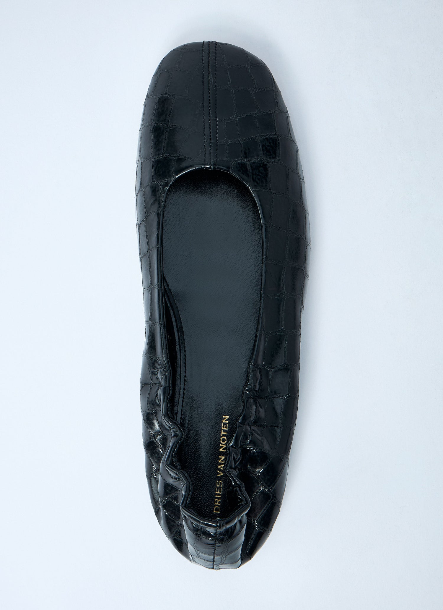 Dries Van Noten Women Croc-Embossed Ballerina Flats by Luosophy