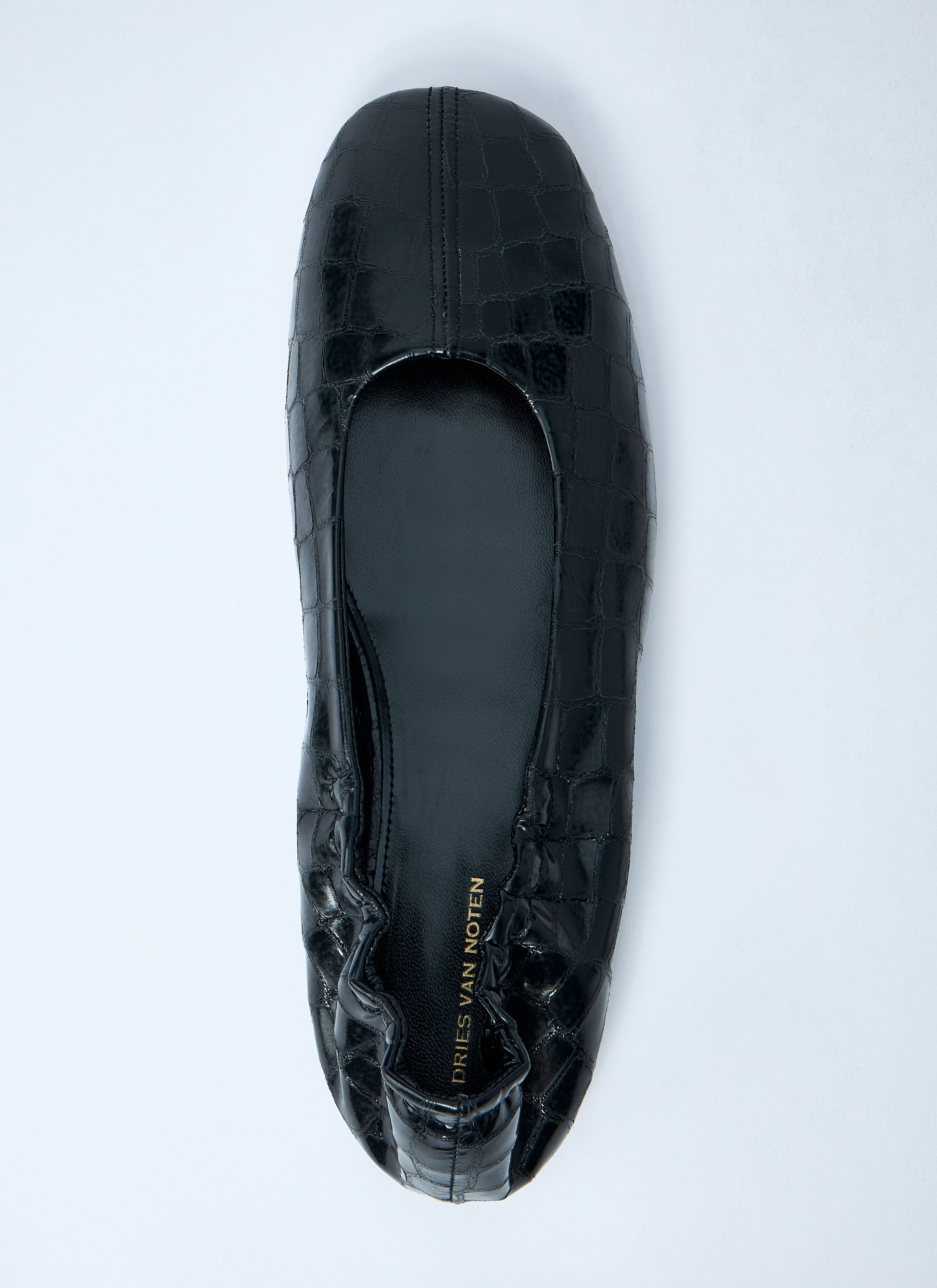 Dries Van Noten Women Croc-Embossed Ballerina Flats by Luosophy