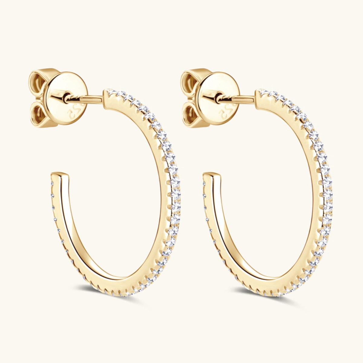 Inlaid Sparkala™ Pure Sterling Silver C-Hoop Earrings by Sparkala