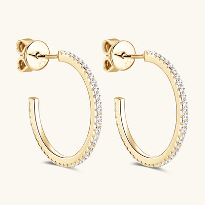 Inlaid Sparkala™ Pure Sterling Silver C-Hoop Earrings by Sparkala
