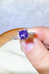 1 Carat Purple Sparkala™ Platinum-Plated Square Ring by Sparkala