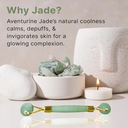 Jade Roller for Face - Smoothes Fine Lines &amp; Wrinkles, Face Massager Skin Care Tools with Small Eye Roller for Puffy Eyes, De-Puffing &amp; Firming Facial Tool, Self Care Gifts for Women by Korean Skin Care