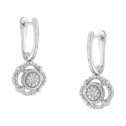 .925 Sterling Silver Miracle-Set Diamond Accent Drop and Dangle Earrings (I-J Color, I3 Clarity) by Bids.com