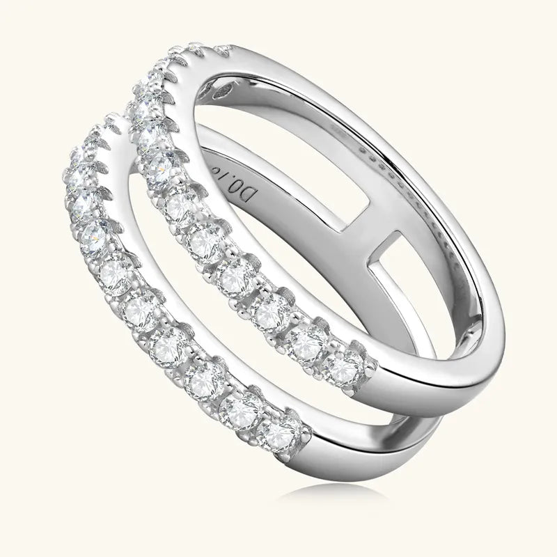 925 Sterling Silver Sparkala™ Double Layered Ring by Sparkala
