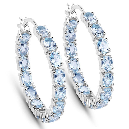 5.70 Carat Genuine Blue Topaz .925 Sterling Silver Earrings by Bids.com
