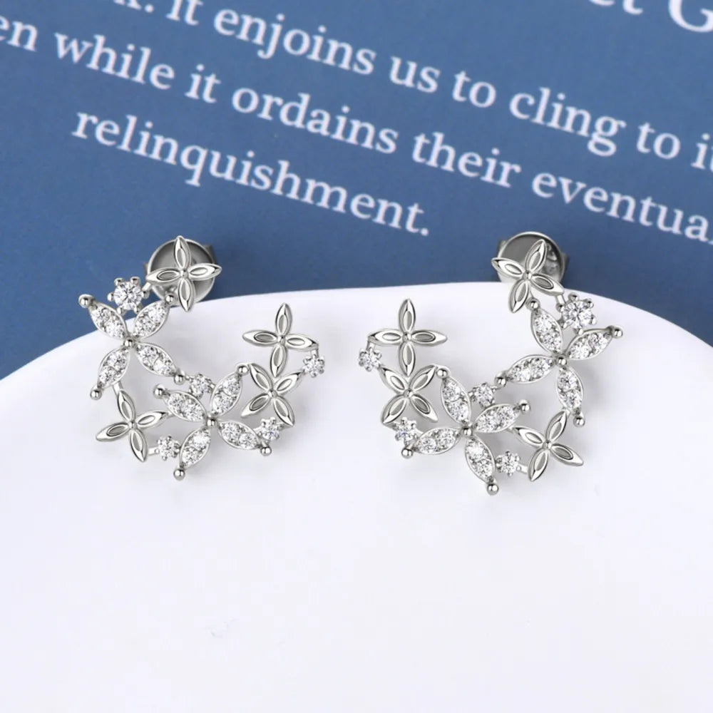 925 Sterling Silver Sparkala™ Lucky Clover Earrings by Sparkala
