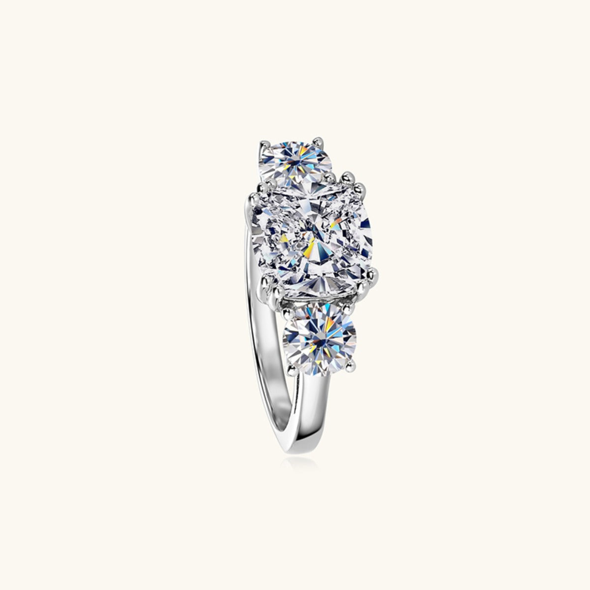 3.5 Carat Sparkala™ Three-Stone Ring (Platinum over Fine Sterling Silver) by Sparkala