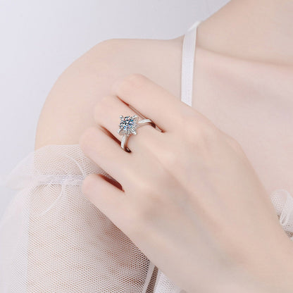 1 Carat Brilliant Round Cut Sparkala™ Pure Sterling Silver Ring by Sparkala