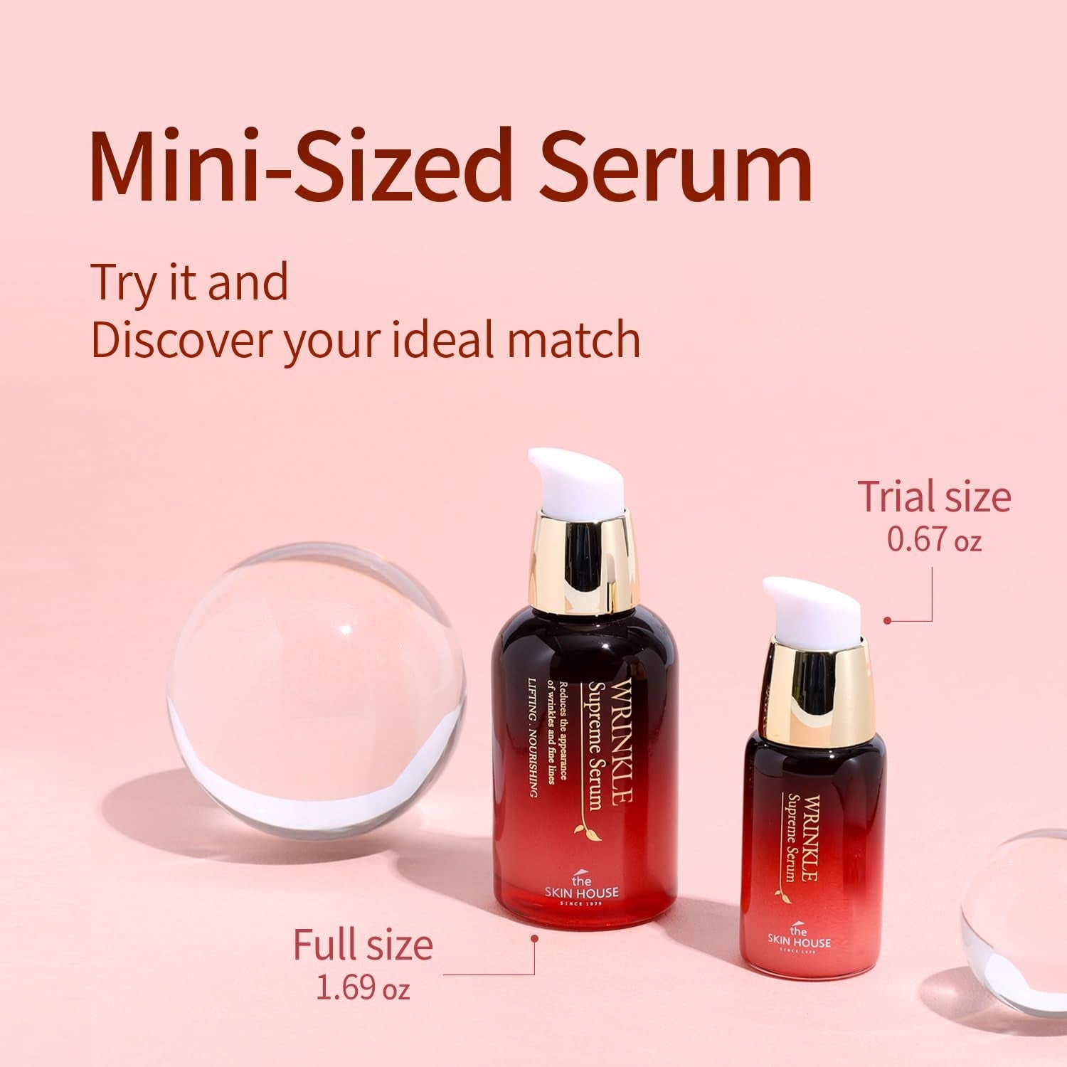 Wrinkle Supreme Serum 0.67 Fl. Oz. Trial-Size, Korean Red Ginseng, Mushrooms | Firming, Lifting, Fine Lines | Korean Skin Care, K-Beauty, 20Ml by Korean Skin Care