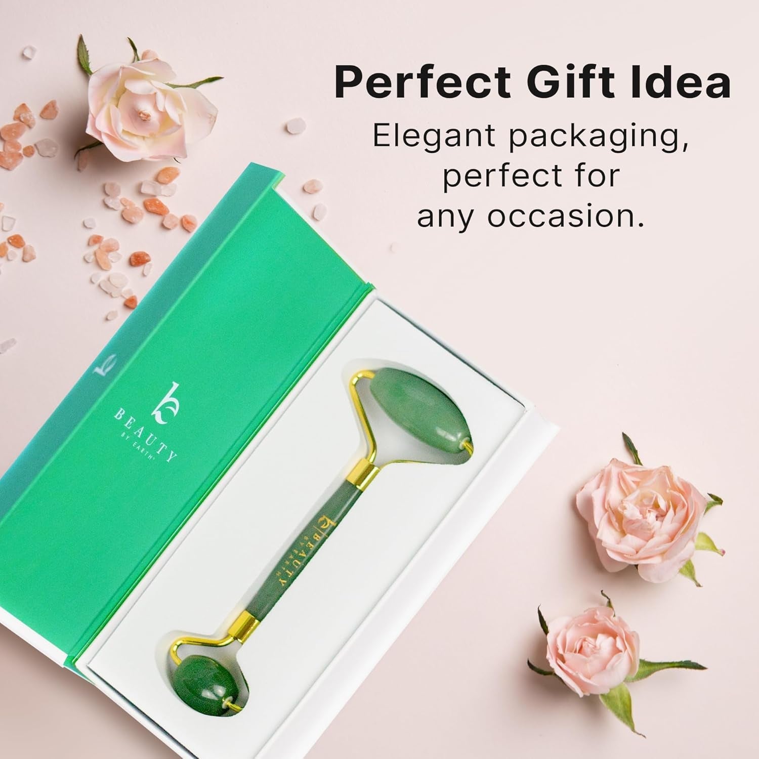Jade Roller for Face - Smoothes Fine Lines &amp; Wrinkles, Face Massager Skin Care Tools with Small Eye Roller for Puffy Eyes, De-Puffing &amp; Firming Facial Tool, Self Care Gifts for Women by Korean Skin Care