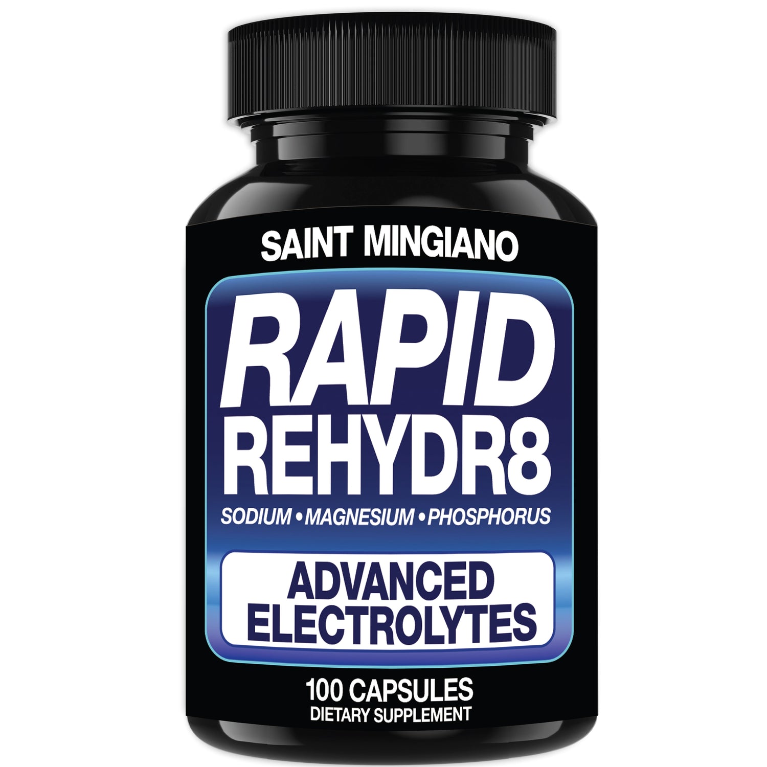 Rapid Rehydr8 Electrolyte Supplements 100 Capsules – Aid in The Prevention of Cramping and Supports Muscle Endurance and Recovery by Saint Mingiano - Supplements &amp; Wellness Dedicated to Holistic Health