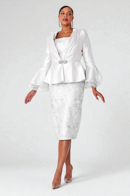 Elegant Lace Peplum Suit- 4892 by Tally Taylor