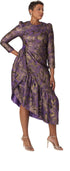 Elegant Purple and Gold High-Low Dress with Statement Details- 9764 by Tally Taylor