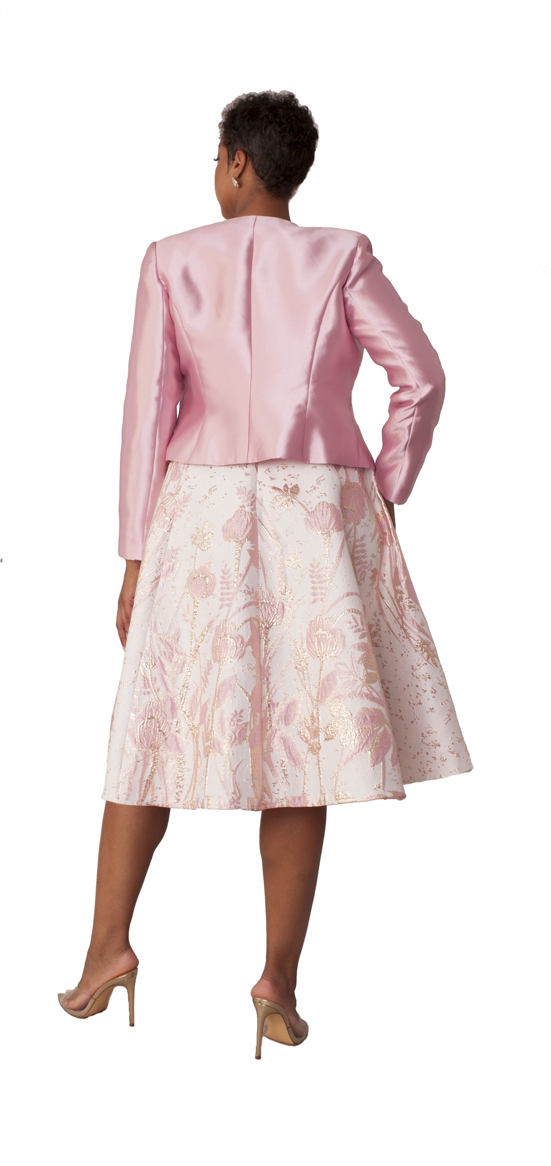 Elegant Two-Piece Brocade Dress &amp; Jacket Set- 4853 by Tally Taylor