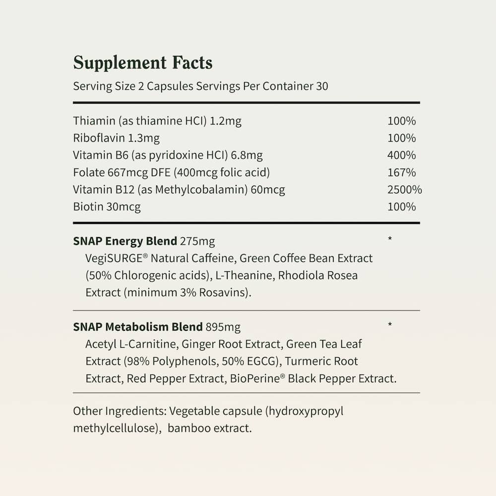 Energy &amp; Metabolism by Snap Supplements