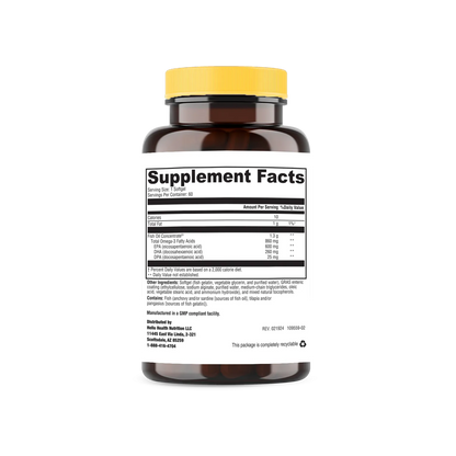 Super Omega-3 EPA/DHA Fish Oil 60 Softgels by hellohealth