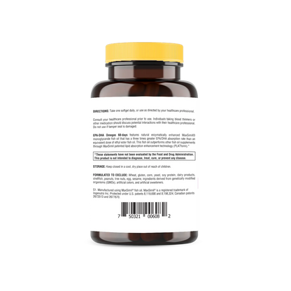Super Omega-3 EPA/DHA Fish Oil 60 Softgels by hellohealth
