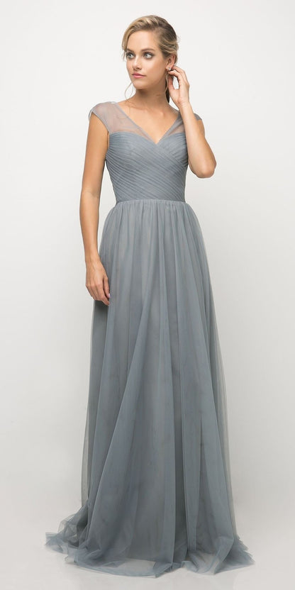 Ladivine ET320 Illusion V-Neck and Back Long Dress by DiscountDressShop