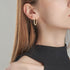 Inlaid Sparkala™ Pure Sterling Silver C-Hoop Earrings by Sparkala