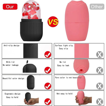 2024 New Ice Roller for Face and Eye, Ice Face Roller, Facial Beauty Ice Roller Skin Care Tools, Ice Cube Face Massage, Silicone Ice Mold for Face Care by Korean Skin Care