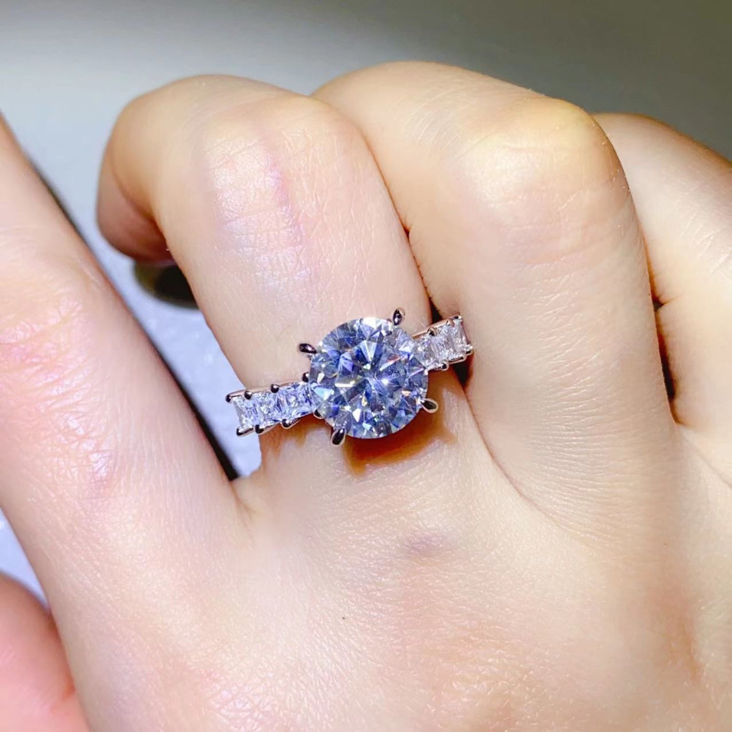 3 Carat Brilliant Round Cut Sparkala™ Pure Sterling Silver Ring by Sparkala