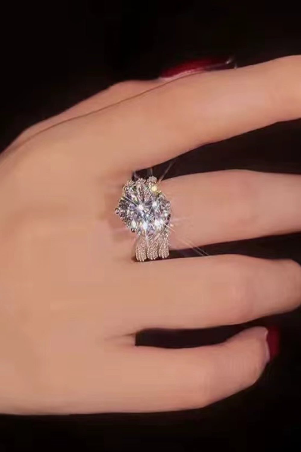 Adored 3 Carat Brilliant Round Cut Sparkala™ Three-Layer Ring by Sparkala