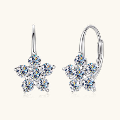 1.2 Carat Pure Sterling Silver Sparkala™ Flower Huggie Earrings by Sparkala