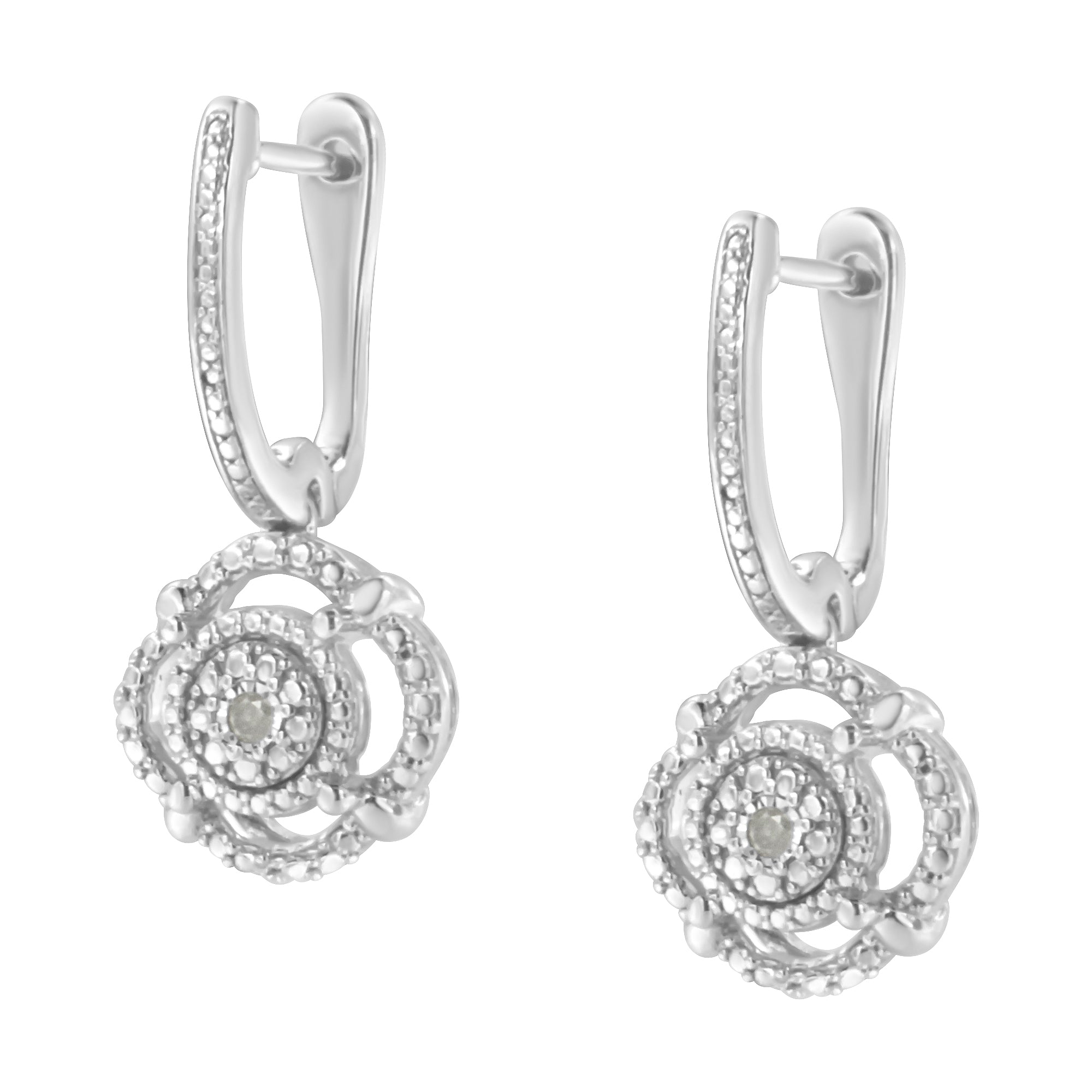 .925 Sterling Silver Miracle-Set Diamond Accent Drop and Dangle Earrings (I-J Color, I3 Clarity) by Bids.com