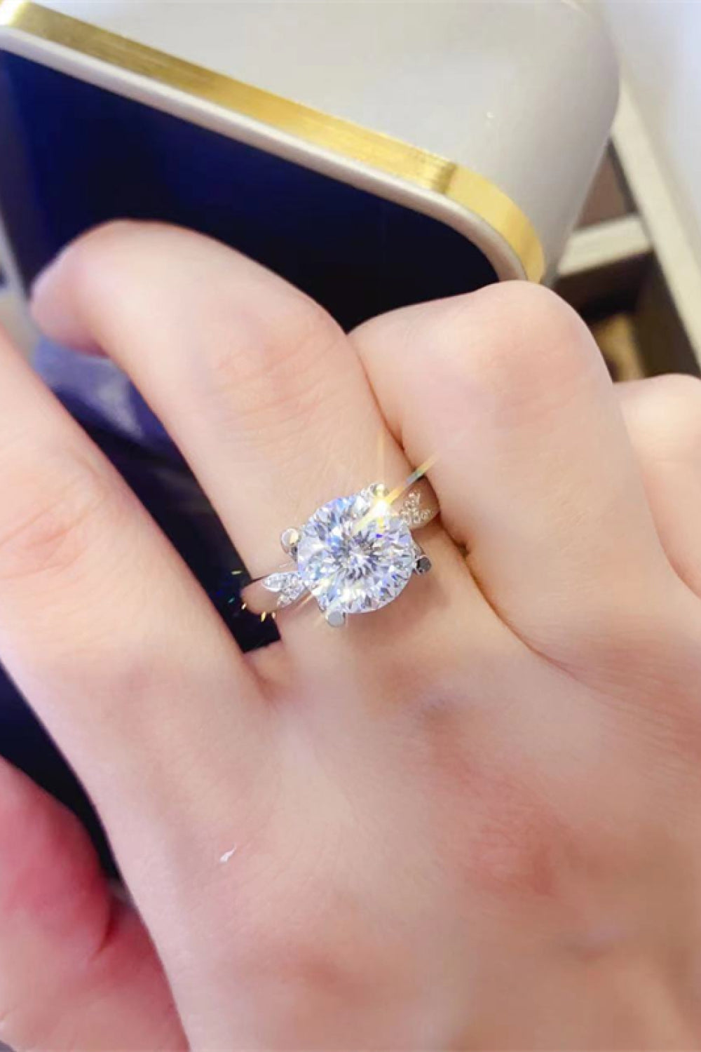 2 Carat Brilliant Round Cut Sparkala™ Platinum Over Pure Sterling Silver Ring by Sparkala