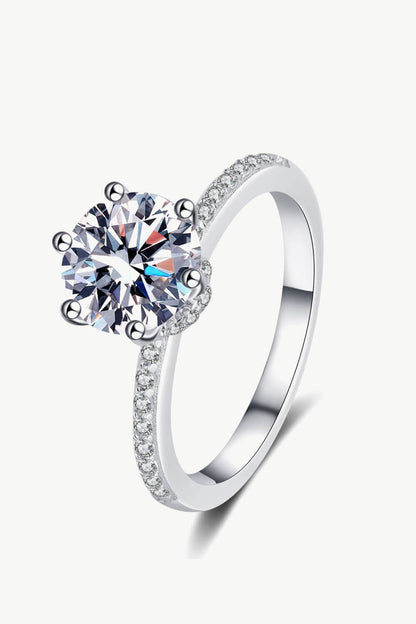 Rhodium Over Pure Sterling Silver 2 Carat Brilliant Round Cut Sparkala™ Ring by Sparkala