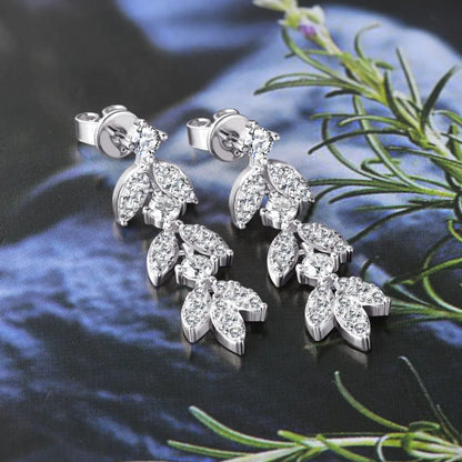 925 Sterling Silver Sparkala™ Leaf Earrings by Sparkala