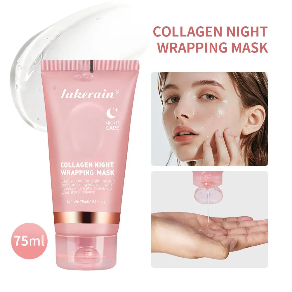 Collagen Overnight Wrapping Peel off Facial Mask Korean Collagen Night Wrapping Mask Deeply Hydrates Night Care Mask Cream 75Ml by Korean Skin Care