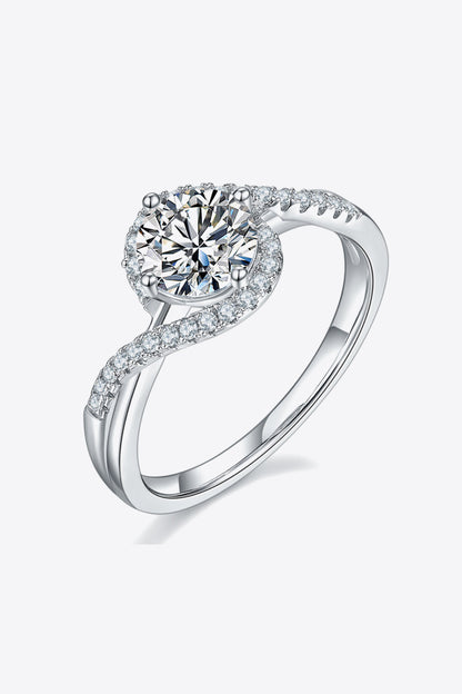 1 Carat Brilliant Round Cut Sparkala™ Crisscross 925 sterling silver Ring by Sparkala