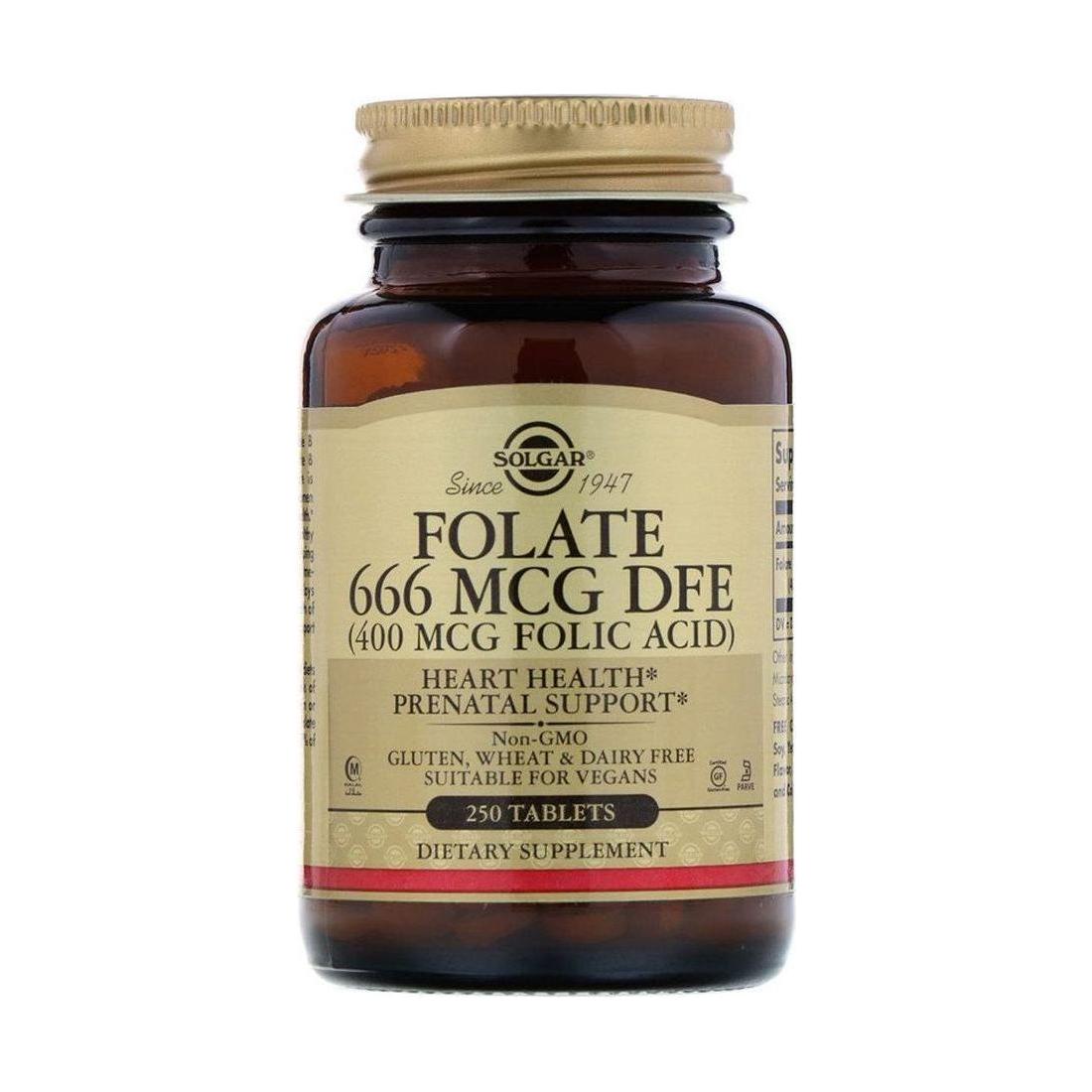 Solgar Folate Folic Acid 400 mcg 250 Tablets by Pasteur Pharmacy