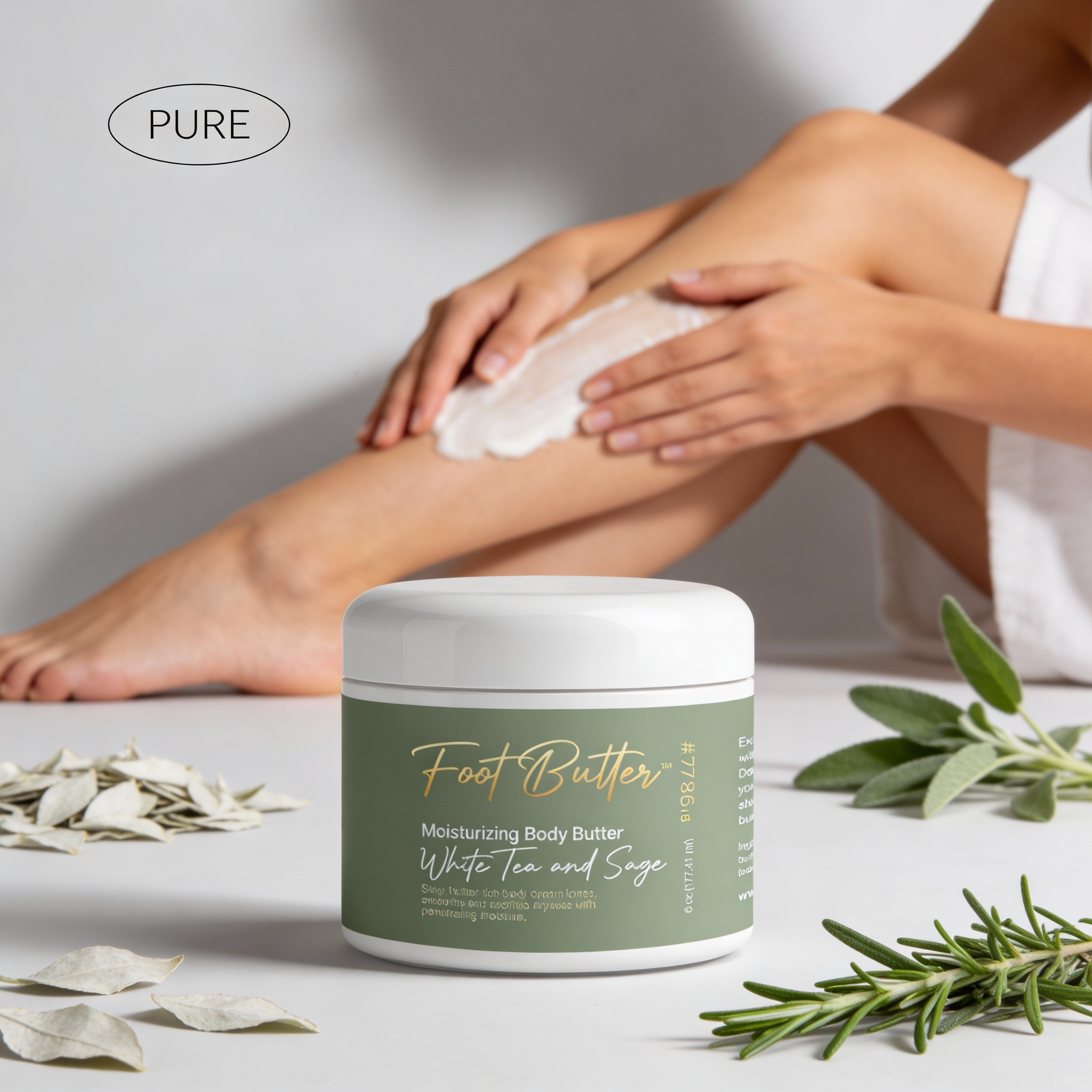 White Tea &amp; Sage Moisturizing Body Butter – Hydrating, Nourishing, Ultra-Soft Skin Cream by Foot Butter by Dr Ron