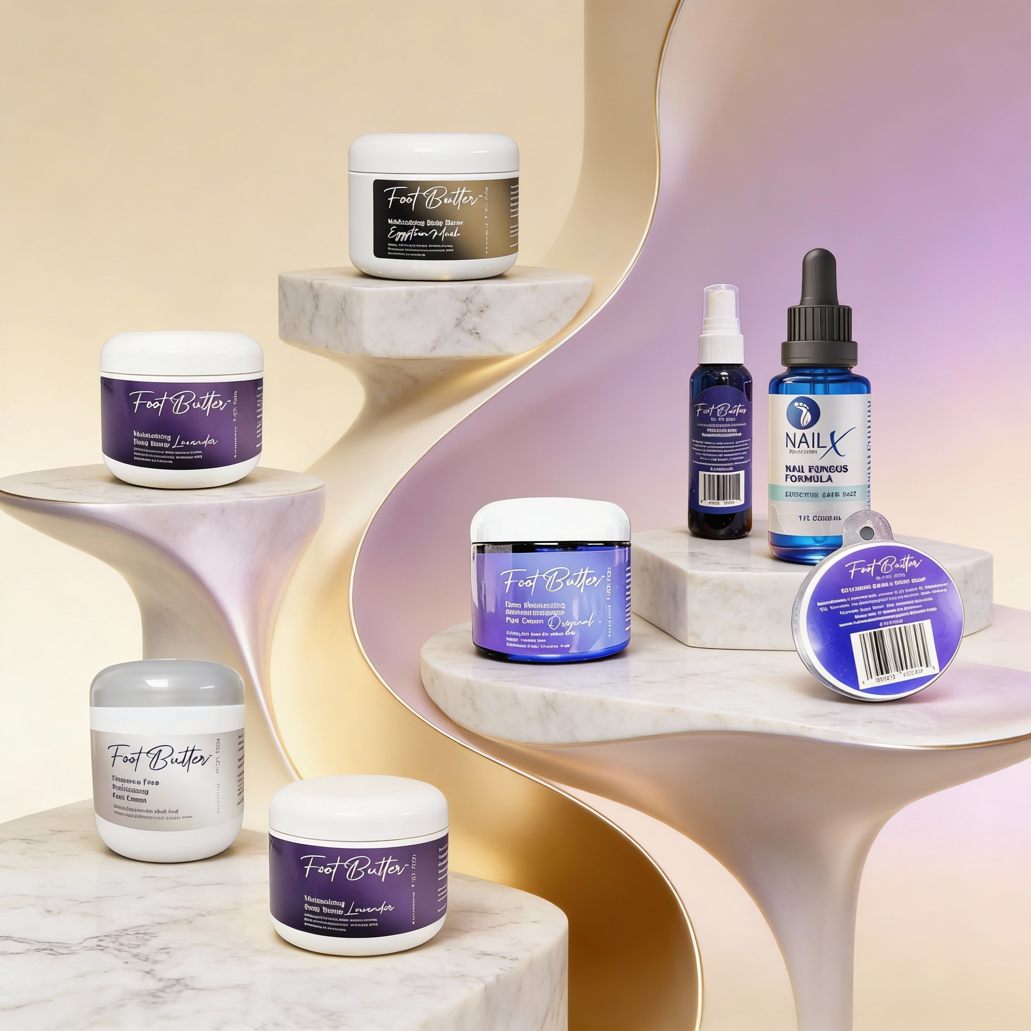 Ultimate Foot &amp; Body Care Bundle – Foot Butter Creams, Body Butter, Heel Balm, Cooling Spray, Nail Repair &amp; Bath Soap by Foot Butter by Dr Ron