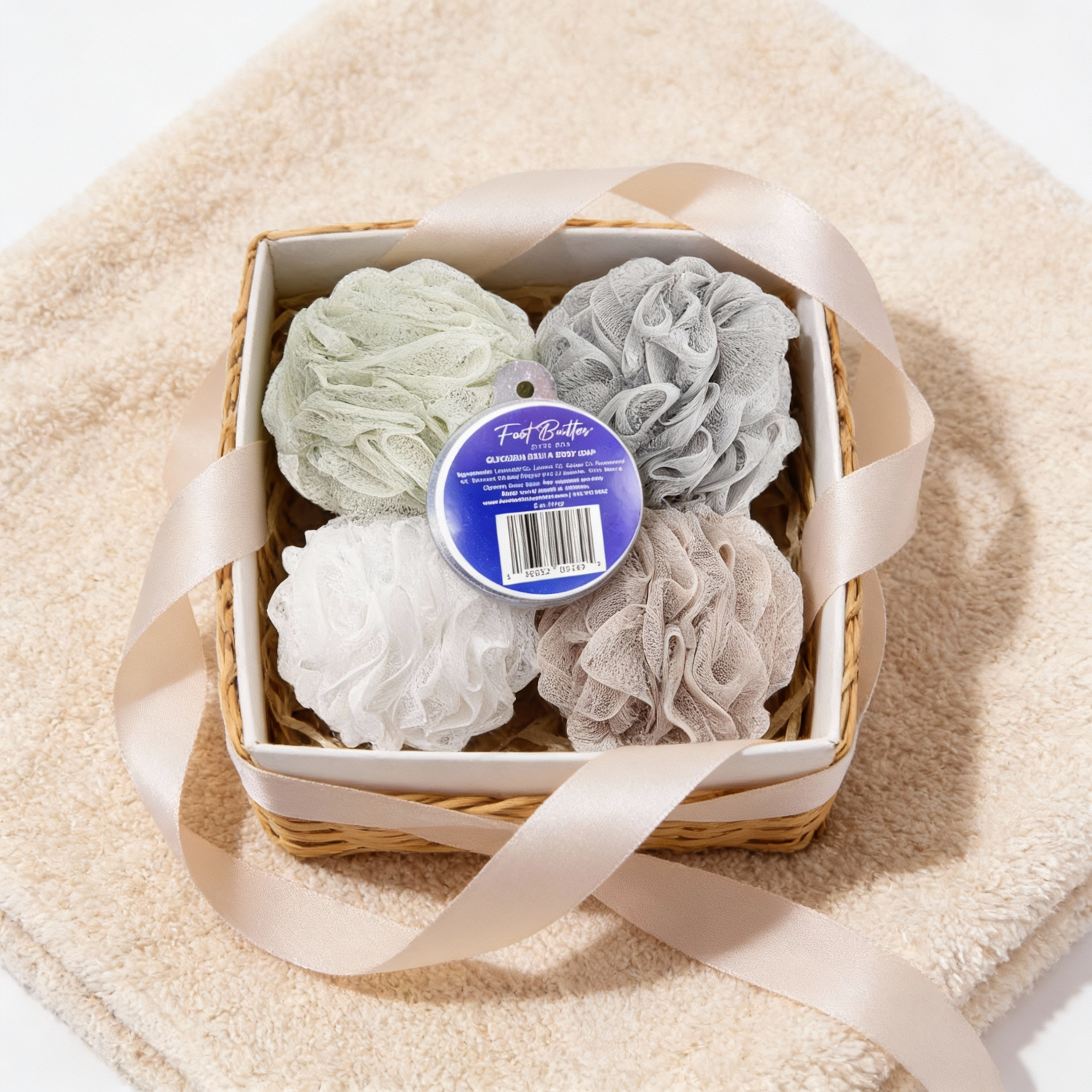 Lavender Bath Bundle – Moisturizing Glycerin Soaps &amp; Shower Loofah Set by Foot Butter by Dr Ron