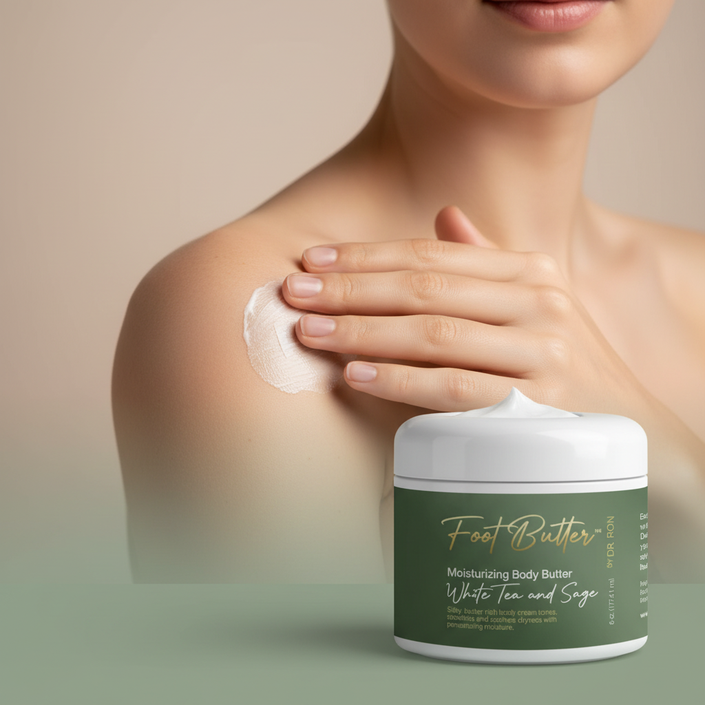 White Tea &amp; Sage Moisturizing Body Butter – Hydrating, Nourishing, Ultra-Soft Skin Cream by Foot Butter by Dr Ron