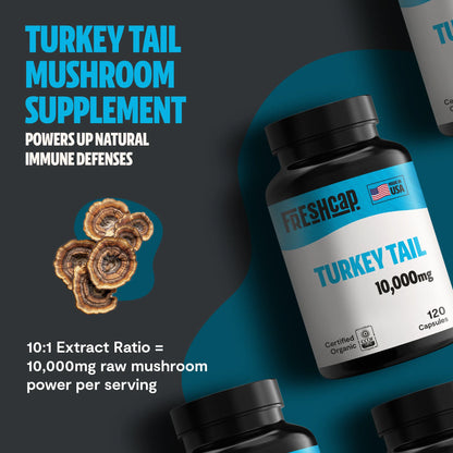 Organic Turkey Tail Mushroom Capsules by FreshCap Mushrooms