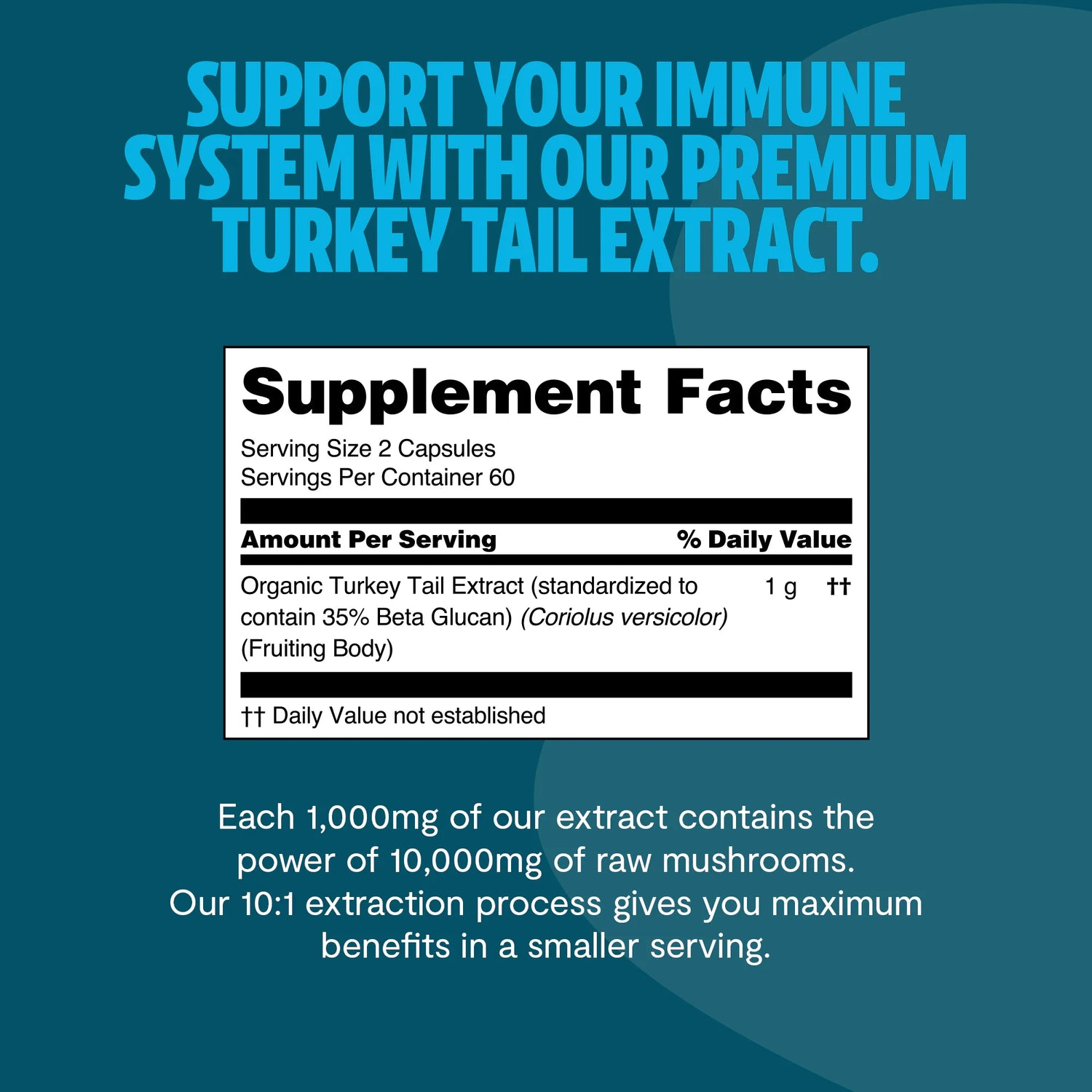 Organic Turkey Tail Mushroom Capsules by FreshCap Mushrooms