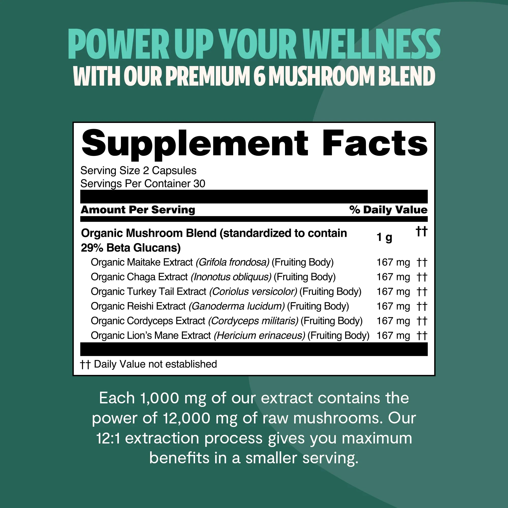 Organic Mushroom Complex Supplement Capsules by FreshCap Mushrooms