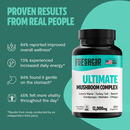 Organic Mushroom Complex Supplement Capsules by FreshCap Mushrooms