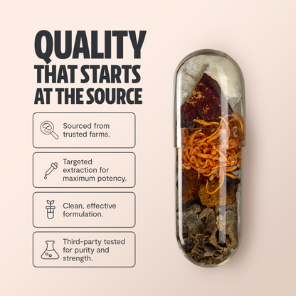 Organic Mushroom Complex Supplement Capsules by FreshCap Mushrooms