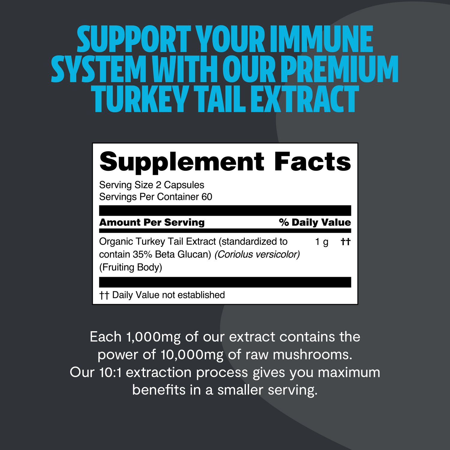 Organic Turkey Tail Mushroom Capsules by FreshCap Mushrooms