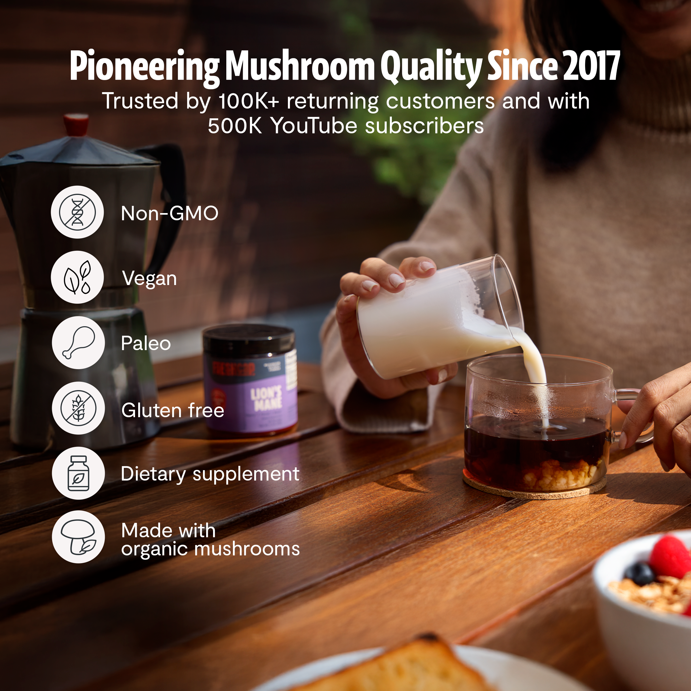 Organic Mushroom Complex Supplement Capsules by FreshCap Mushrooms