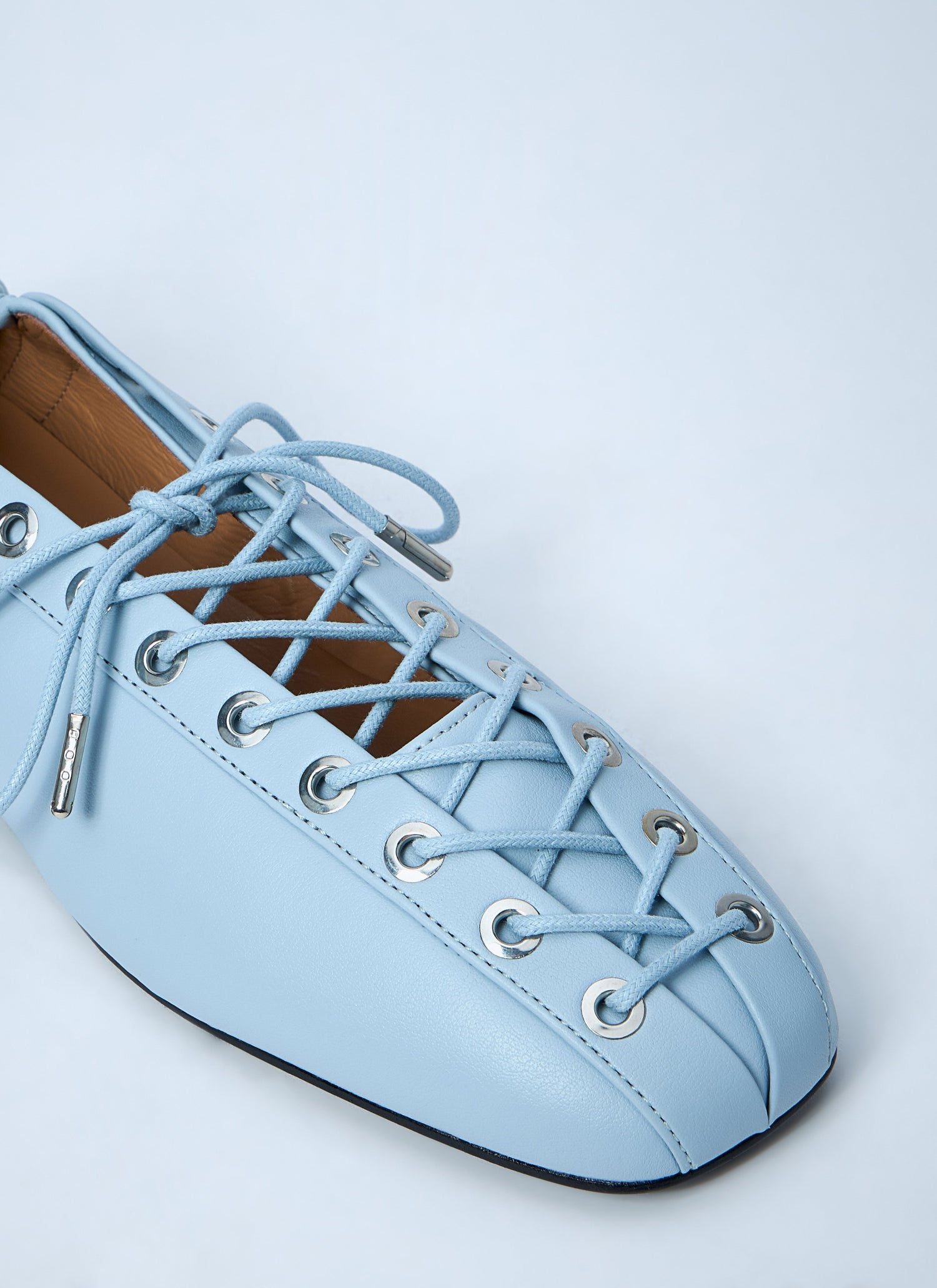 Ganni Women Eyelets Lace Up Ballerina by Luosophy