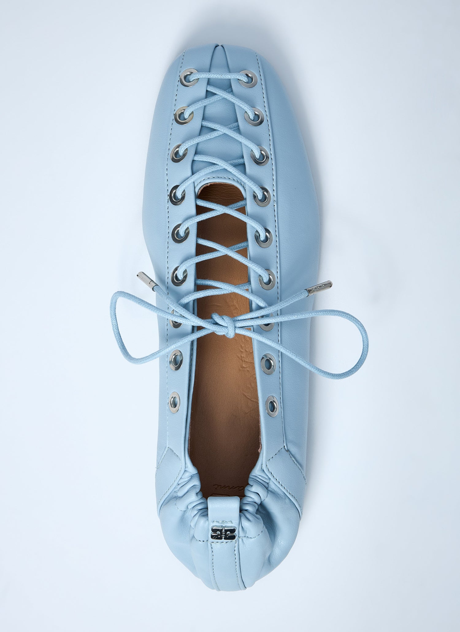 Ganni Women Eyelets Lace Up Ballerina by Luosophy