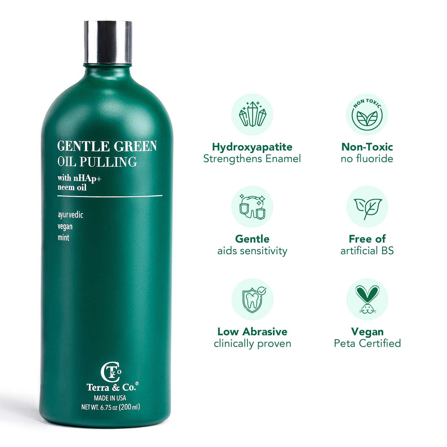 Gentle Green Oil Pulling Mouthwash – Enamel Support &amp; Gum Health by Terra &amp; Co.
