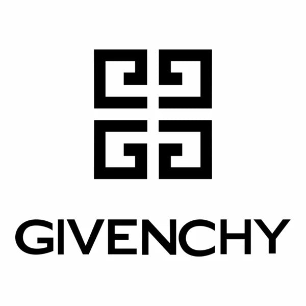 Givenchy logo with black geometric design and brand name on a white background